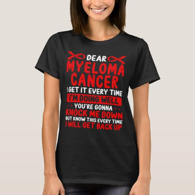Myeloma Cancer Awareness Month Cancer Ribbon T-Shirt (Front)