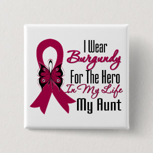 Myeloma Ribbon Hero My Aunt 15 Cm Square Badge