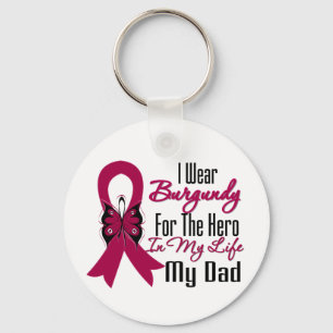 Myeloma Ribbon Hero My Dad Key Ring