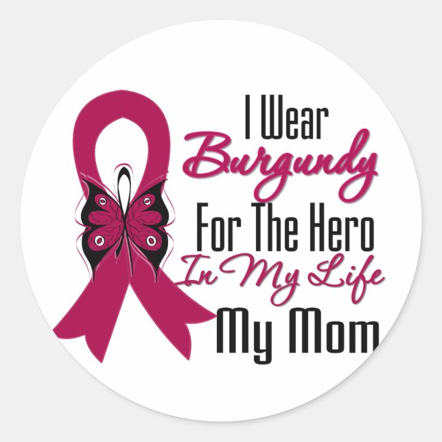 Myeloma Ribbon Hero My Mum Classic Round Sticker (Front)