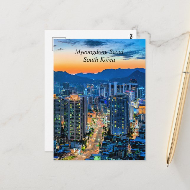Myeongdong, Seoul, South Korea Postcard (Front/Back In Situ)