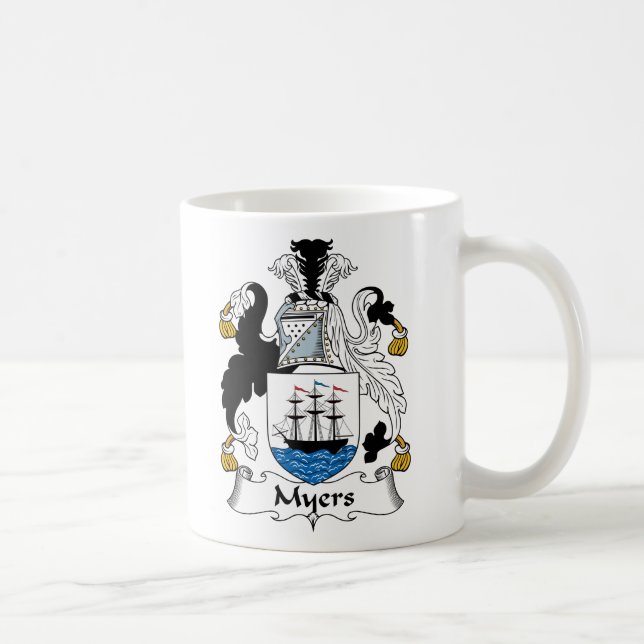 Myers Family Crest Coffee Mug (Right)