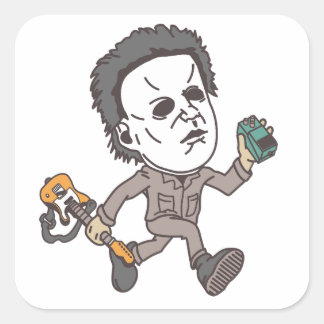Myers Plays Guitar Square Sticker