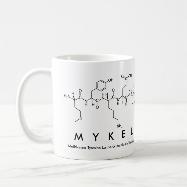 Mykel peptide name mug (Left)