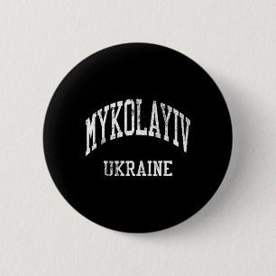 Mykolayiv Ukraine Retro 70s College Sports Style 6 Cm Round Badge