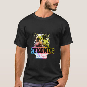 Mykonos 2025 Greece Colourful Team Vacation T-Shirt