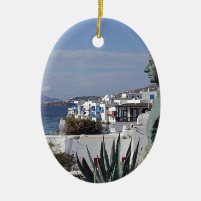 Mykonos 2 ceramic tree decoration (Front)