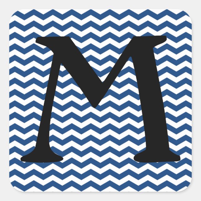 Mykonos Blue Wave Chevron Square Sticker (Front)