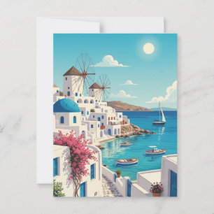 Mykonos Greece Cyclades Travel Postcard