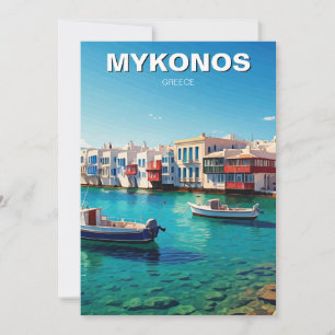 Mykonos Greece Greek Islands boats Holiday Card
