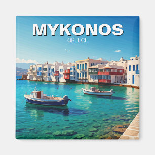 Mykonos Greece Greek Islands boats Magnet