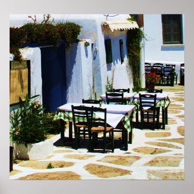 Mykonos, Greece, Greek islands, Cafe Poster (Front)