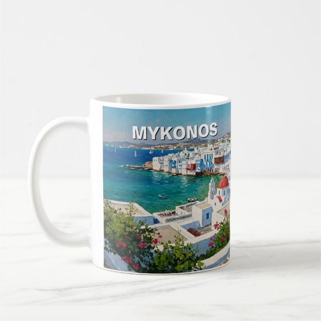 Mykonos Greece Greek Islands Little Venice Coffee Mug (Left)