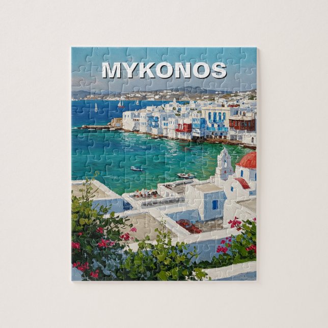 Mykonos Greece Greek Islands Little Venice Jigsaw Puzzle (Vertical)