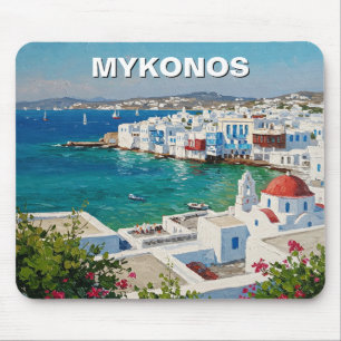 Mykonos Greece Greek Islands Little Venice Mouse Mat