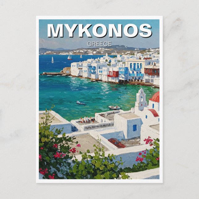 Mykonos Greece Greek Islands Little Venice Postcard (Front)