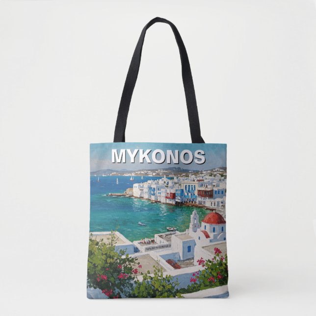 Mykonos Greece Greek Islands Little Venice Tote Bag (Front)
