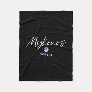 Mykonos Greece Island Trip Summer Sea Escape  Fleece Blanket