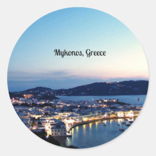 Mykonos, Greece landscape photograph Classic Round Sticker