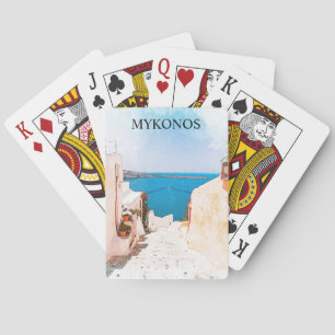 Mykonos Greece Ocean View Travel Playing Cards