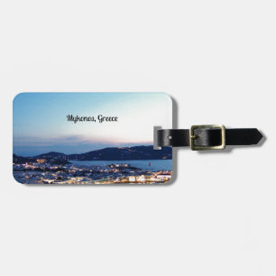 Mykonos, Greece panoramic photograph Luggage Tag