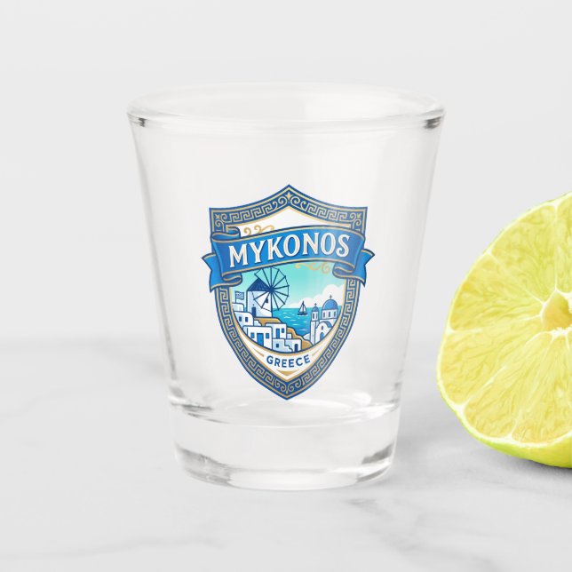 Mykonos Greece Shot Glass (Front)
