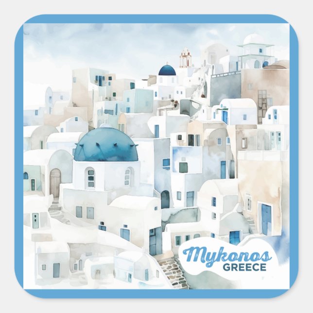 Mykonos Greece Square Sticker (Front)