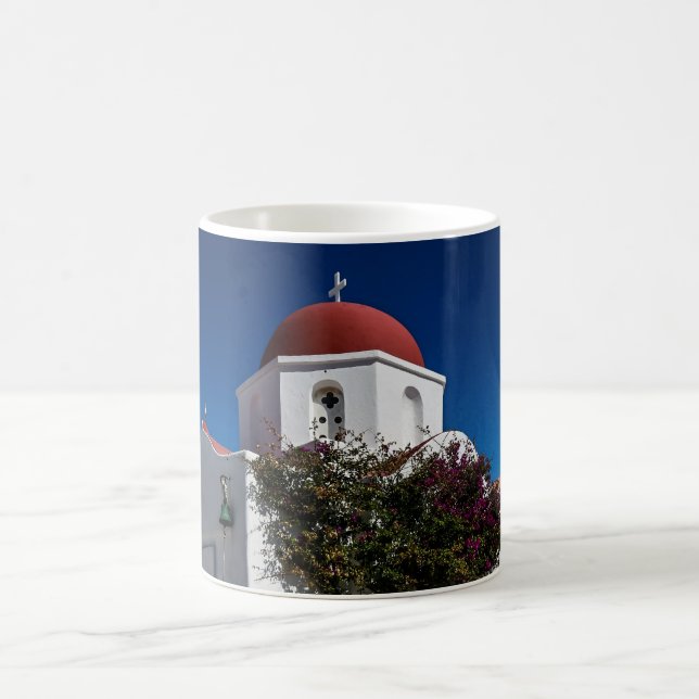 Mykonos Greece Travel - Church Cafe Europe Tourism Coffee Mug (Center)