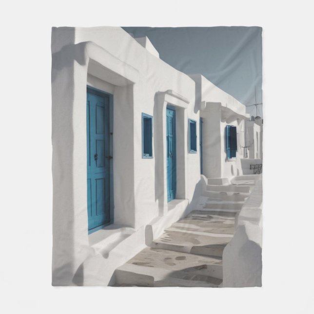 Mykonos Greece Travel  Fleece Blanket (Front)