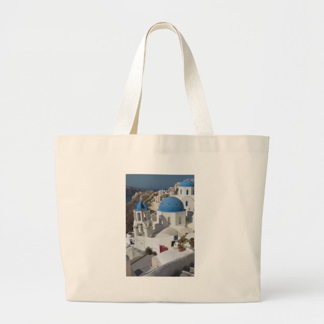 Mykonos Greece Travel Large Tote Bag (Front)