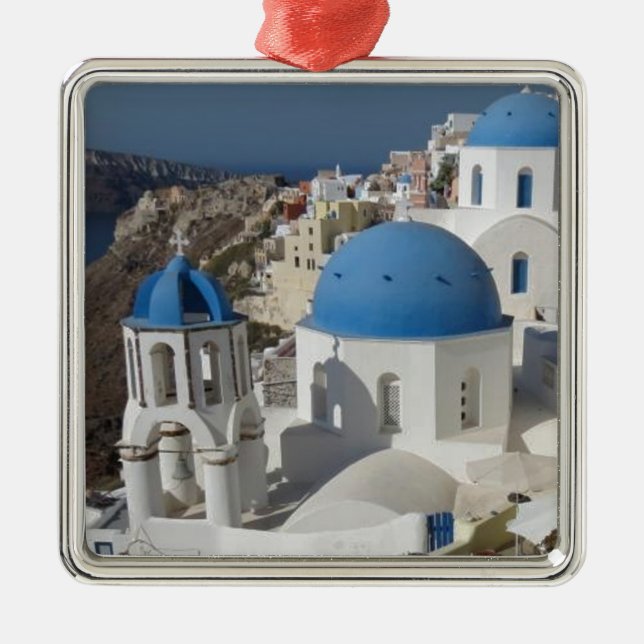 Mykonos Greece Travel Metal Tree Decoration (Front)