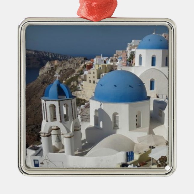 Mykonos Greece Travel Metal Tree Decoration (Front)