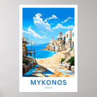 Mykonos Greece Travel Print
