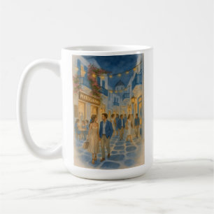 Mykonos Greece Watercolor Coffee Mug