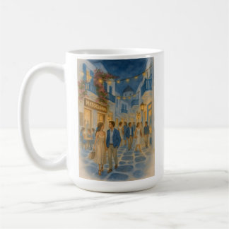 Mykonos Greece Watercolor Coffee Mug