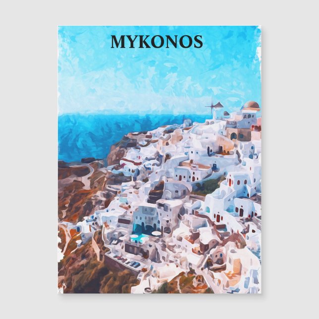 Mykonos Greece Watercolor Painting (Front)