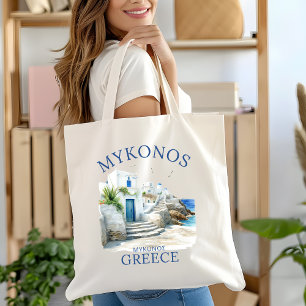 Mykonos in Watercolor Bliss Tote Bag