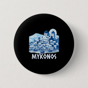 Mykonos Island Greece Greek Souvenir Summer Vacati 6 Cm Round Badge