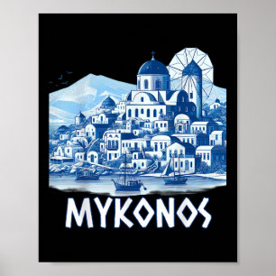 Mykonos Island Greece Greek Souvenir Summer Vacati Poster