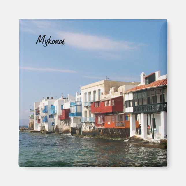Mykonos Little Venice Fridge Magnet (Front)