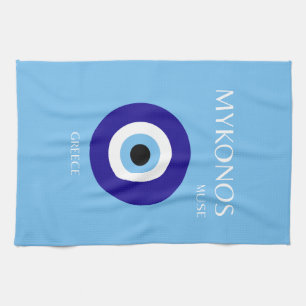 Mykonos Muse, Blue Tea Towel