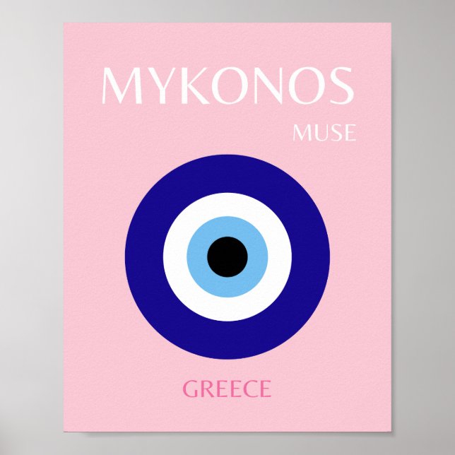 Mykonos Muse, Mykonos, Pink Poster (Front)