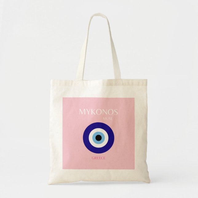 Mykonos Muse, Mykonos, Pink Tote Bag (Front)