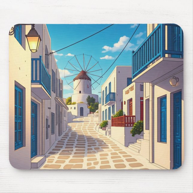 Mykonos Path Greece Cyclades Travel Mouse Mat (Front)