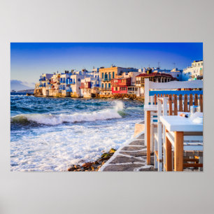 Mykonos poster, Greek Islands Poster