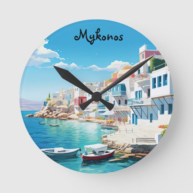Mykonos Round Clock (Front)