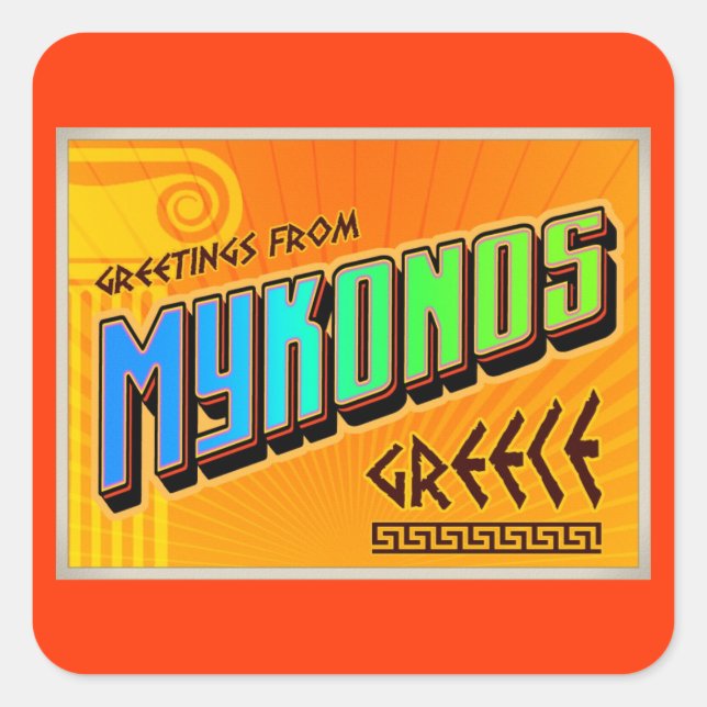 MYKONOS SQUARE STICKER (Front)