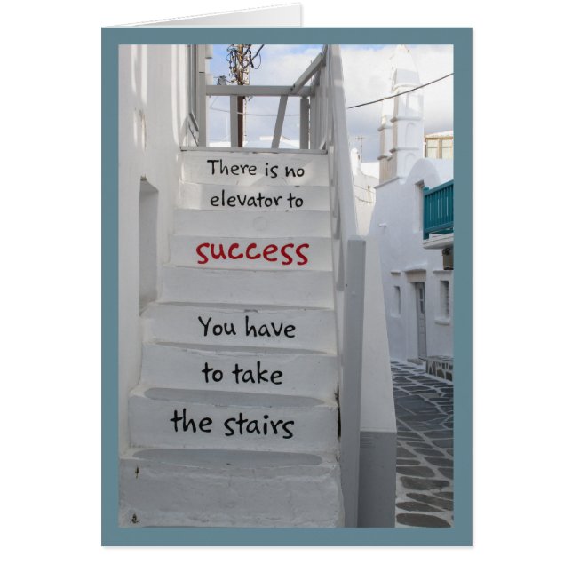 Mykonos stairs. There is no elevator to success.  (Front)