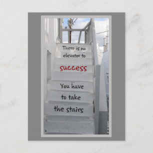 Mykonos stairs There is no elevator to success Postcard