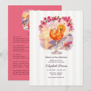 Mykonos Sunset Spritz Greece Bachelorette Weekend Invitation